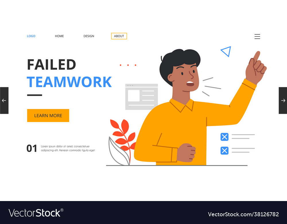 Bad failed teamwork partnership Royalty Free Vector Image