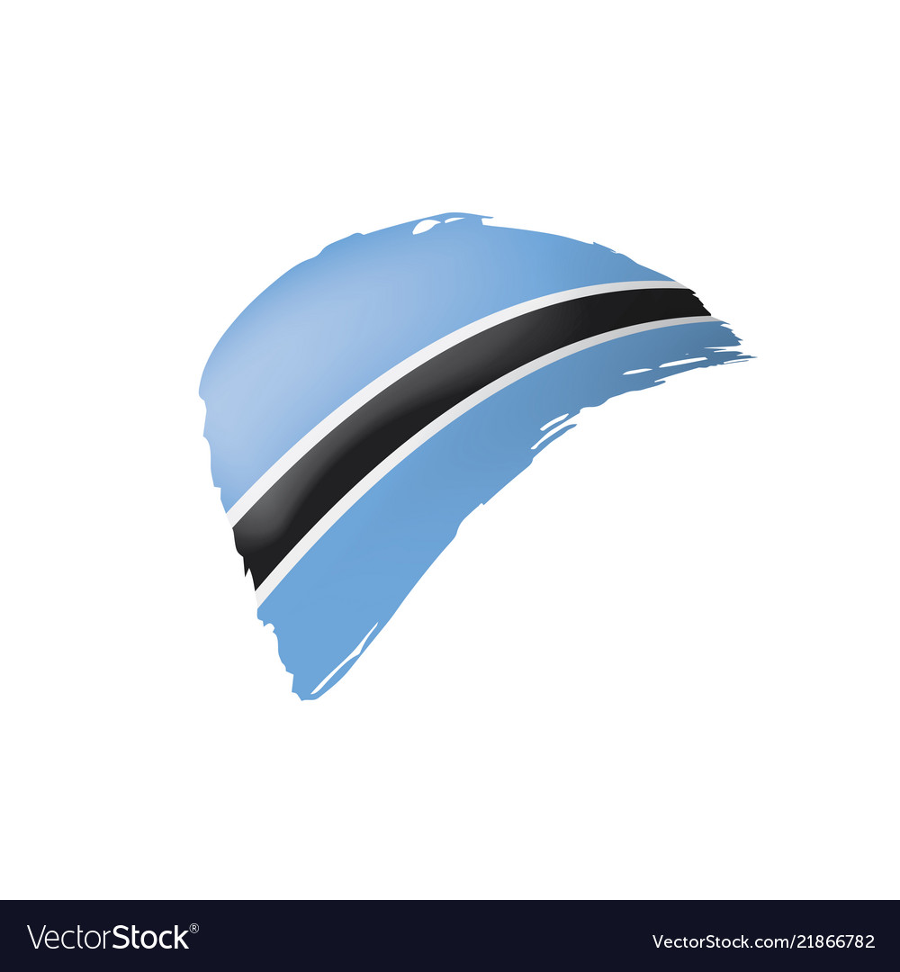 Botswana flag on a white