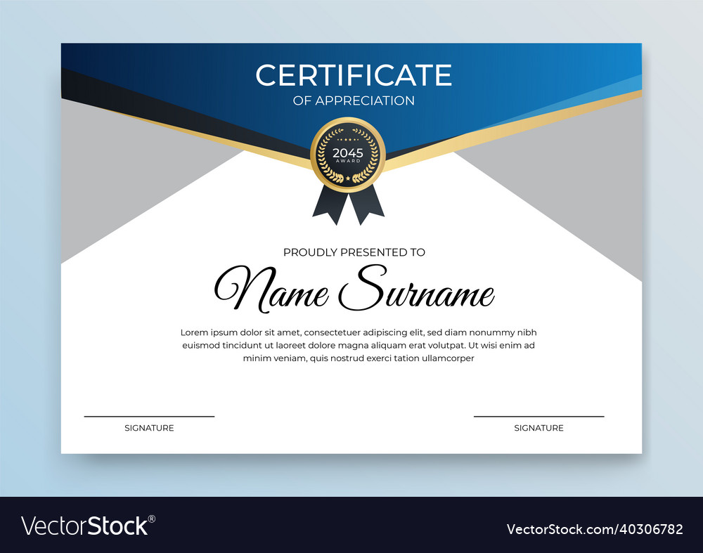 Certificate template banner with abstract Vector Image