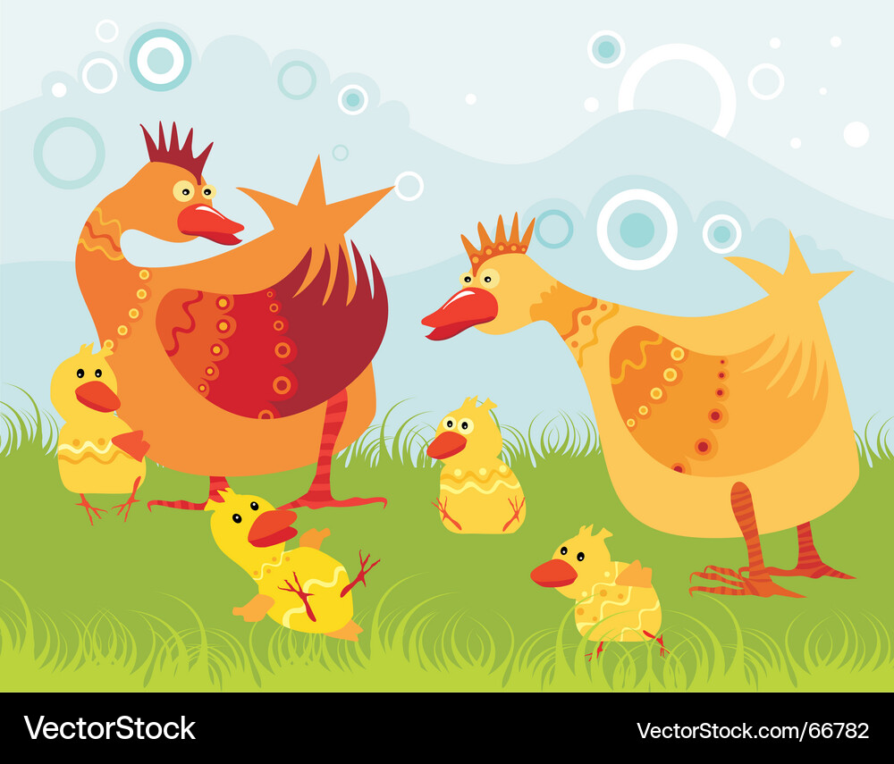 Chickens Royalty Free Vector Image - VectorStock