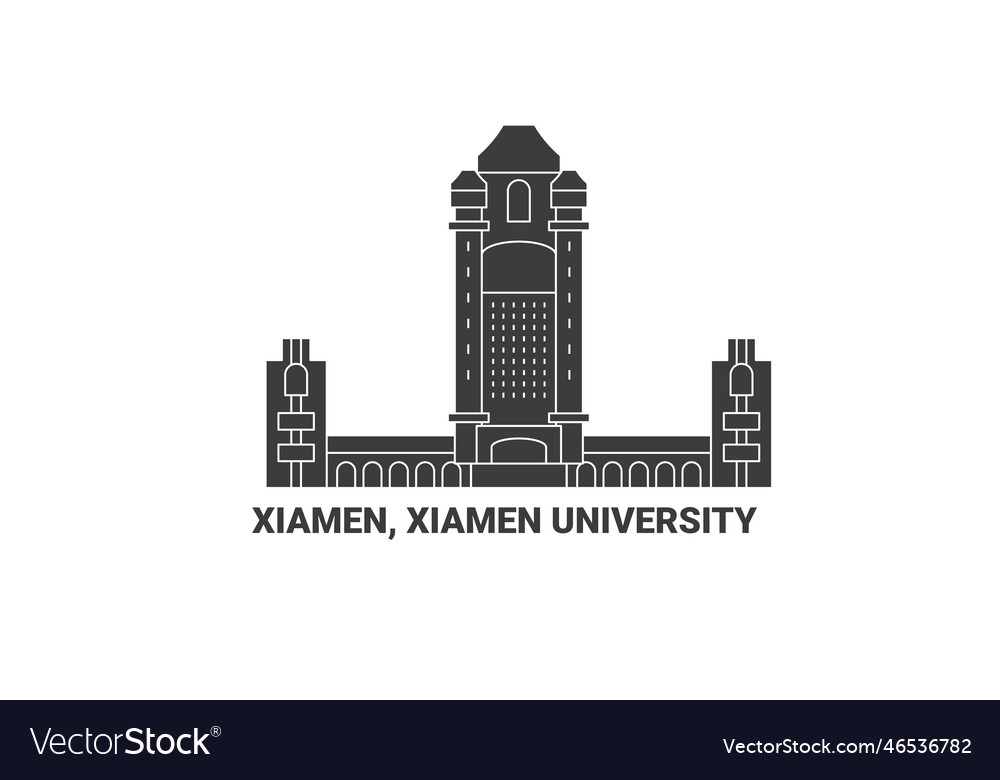 China xiamen xiamen university travel landmark Vector Image