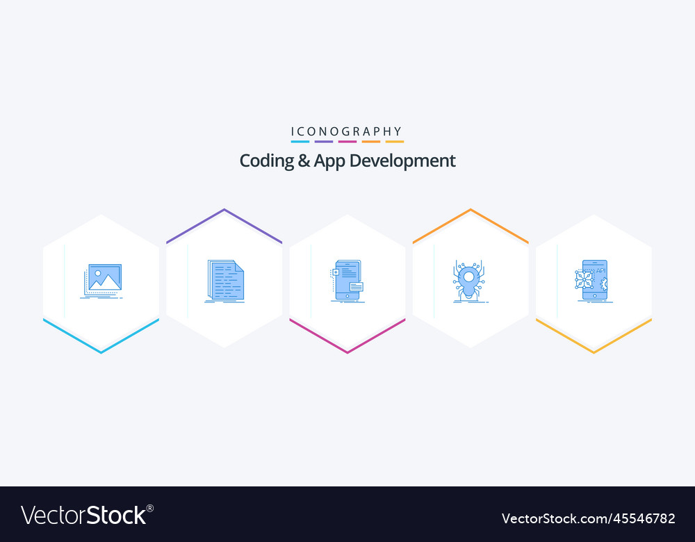 Coding and app development 25 blue icon pack