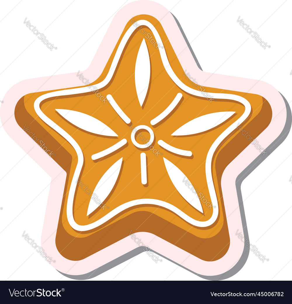 Cute cartoon christmas ginger bread star