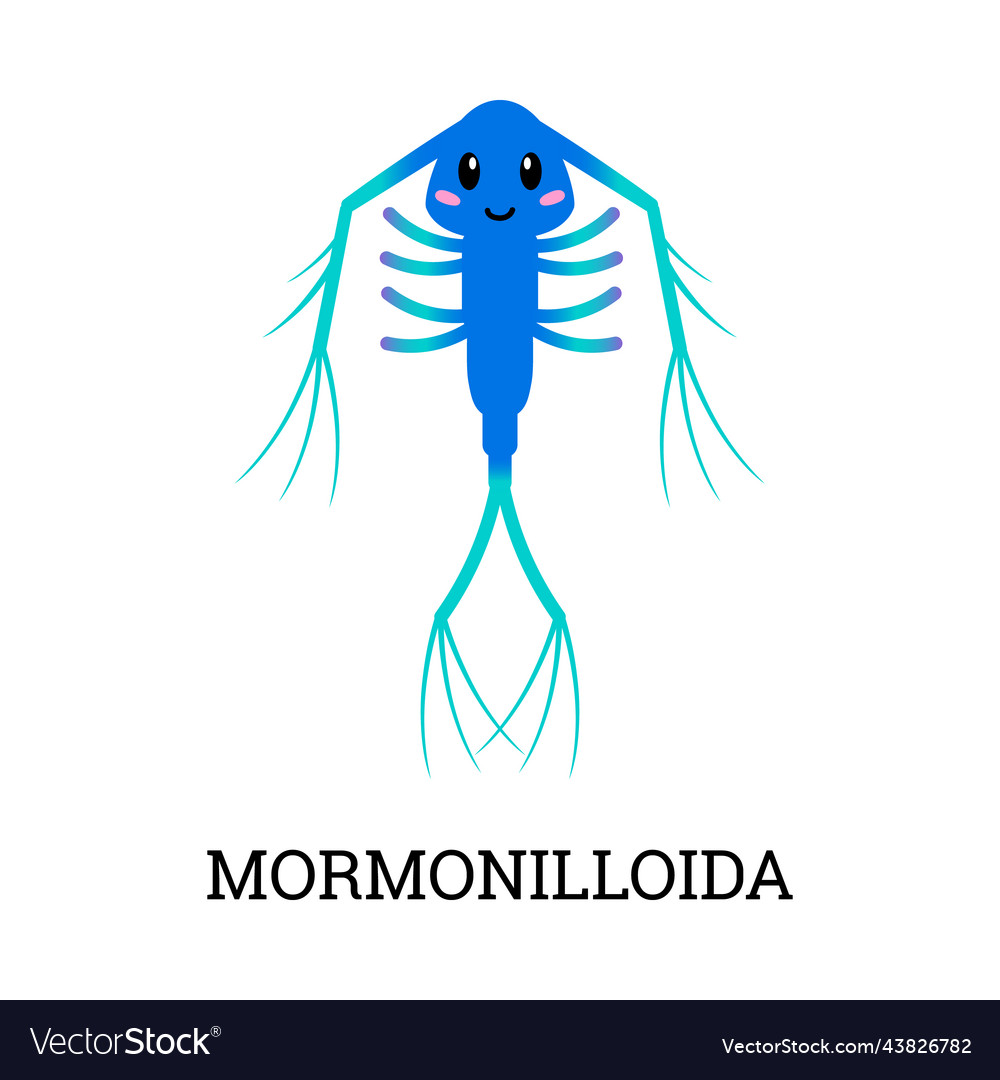 Cute zooplankton character cartoon flat Royalty Free Vector