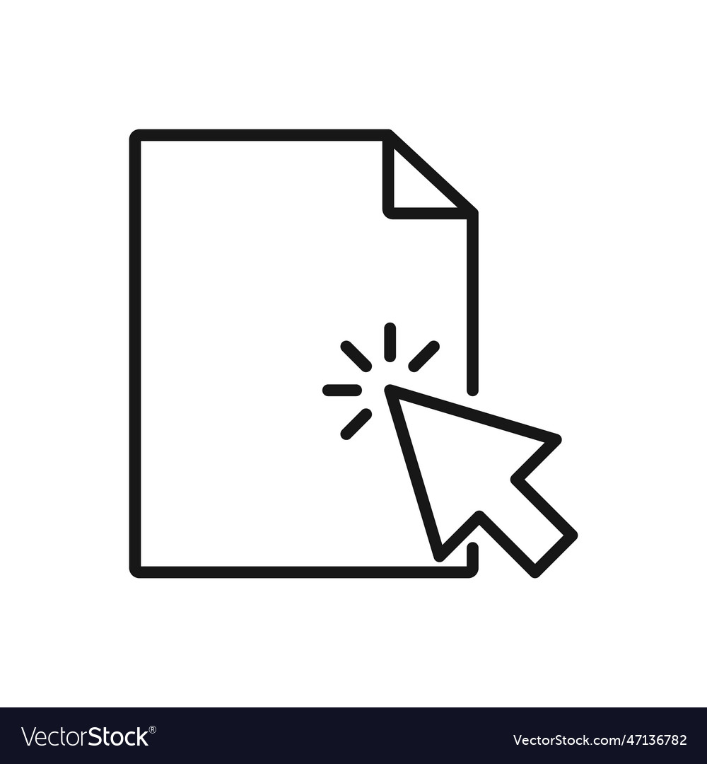 Editable icon of click file isolated on white