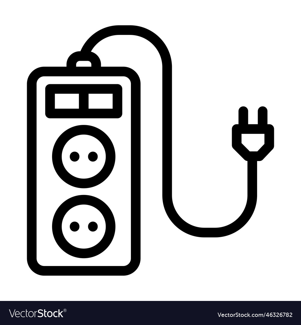 Extension cord thick line icon for personal