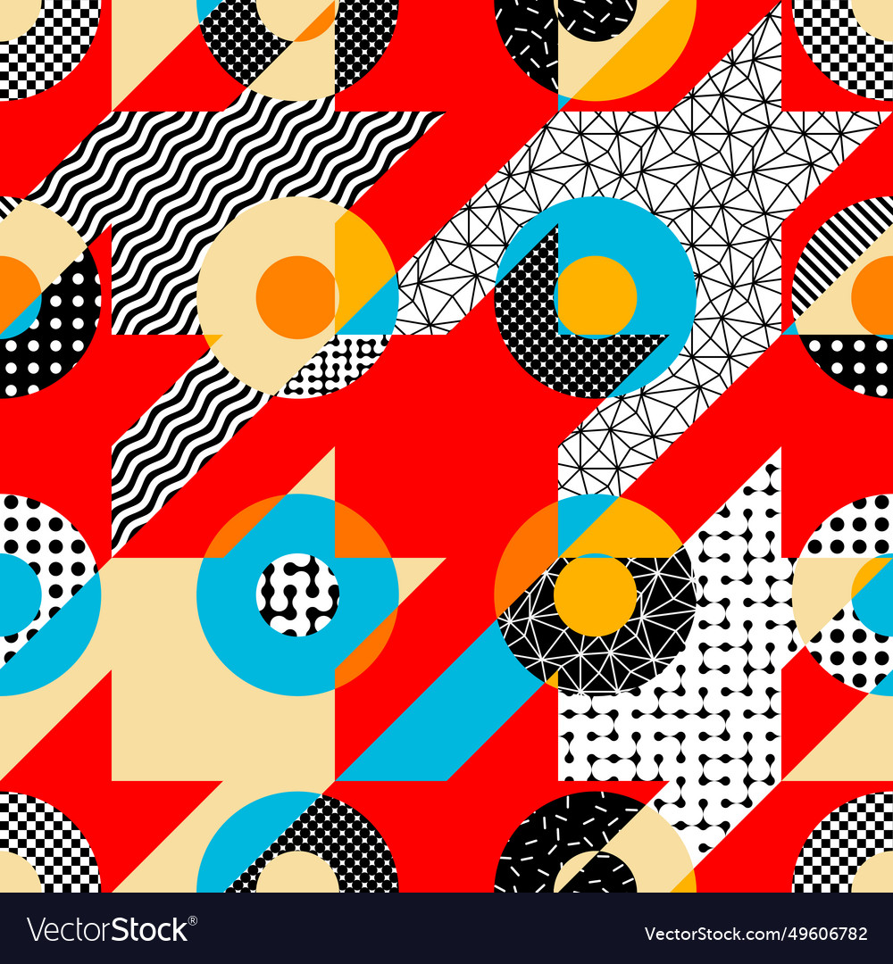 Geometric abstract retro style circles pattern vector image Geometric abstract retro style circles pattern