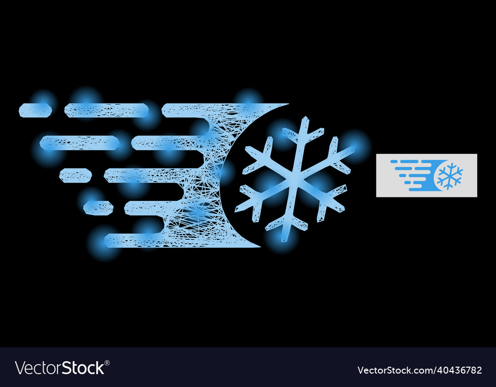 Glossy network mesh fast freezing with lightspots vector image Glossy network mesh fast freezing with lightspots