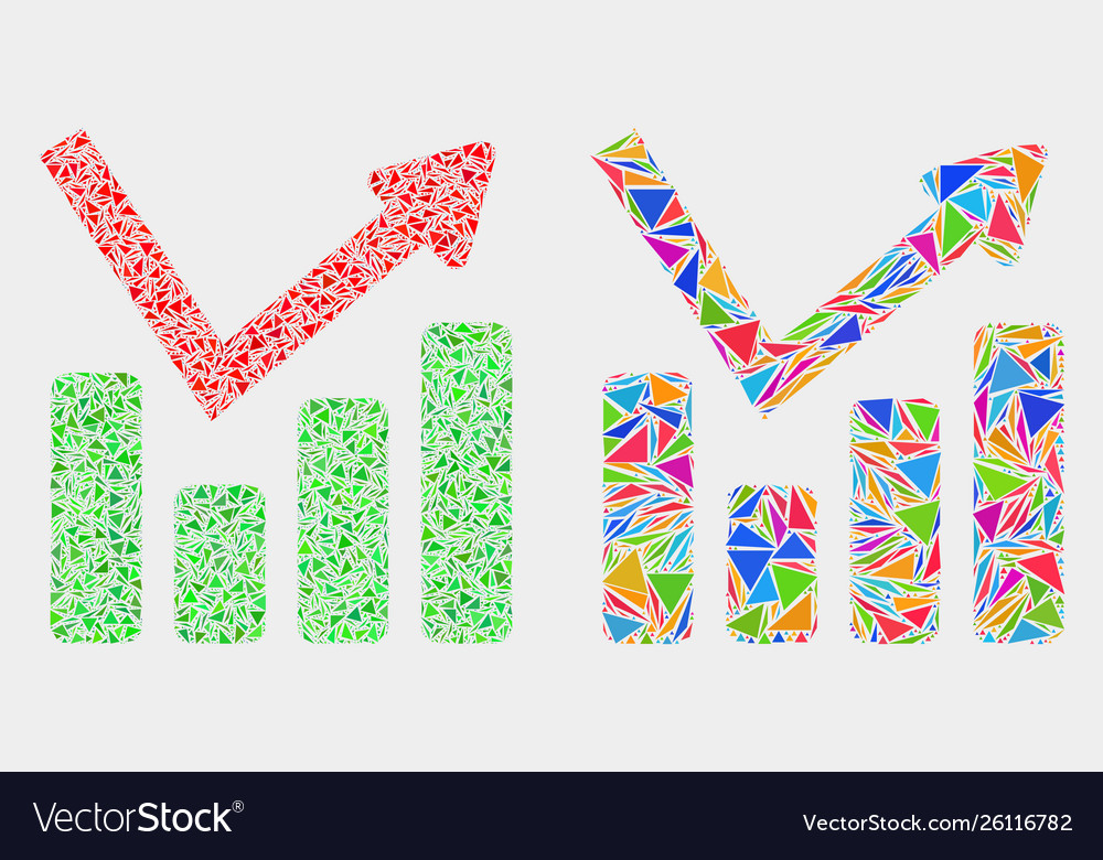 Graph chart mosaic icon triangles