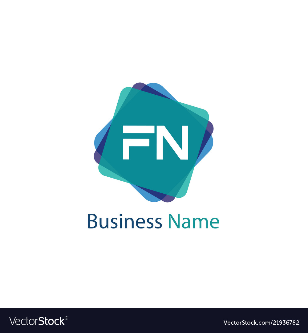 Initial letter fn logo template design