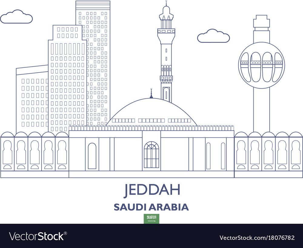 Jeddah city skyline Royalty Free Vector Image - VectorStock