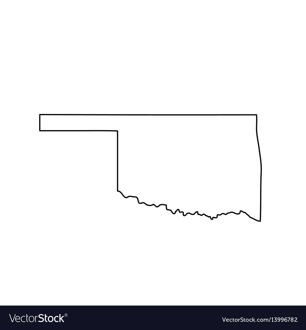 Map of the us state of oklahoma Royalty Free Vector Image