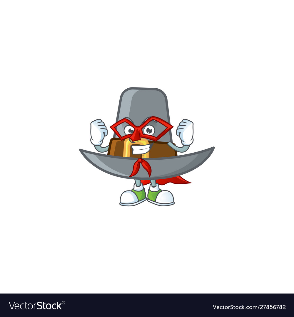 Pilgrim hat in cartoon character super hero