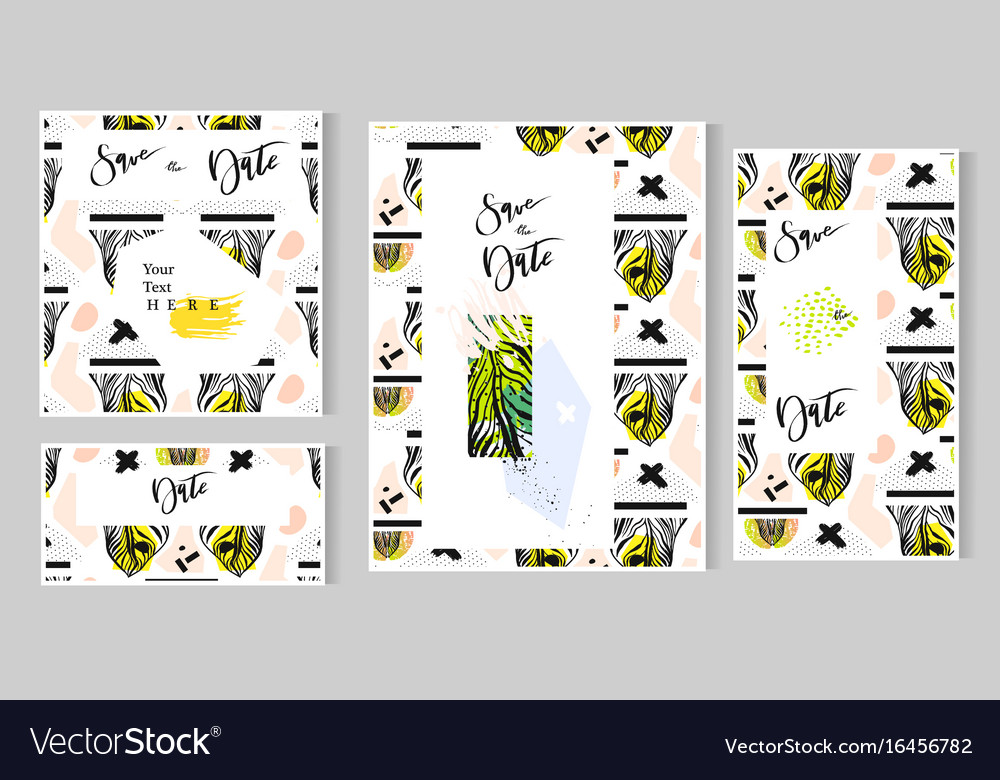 save the date cards boho wedding invitation with vector image save the date cards wedding