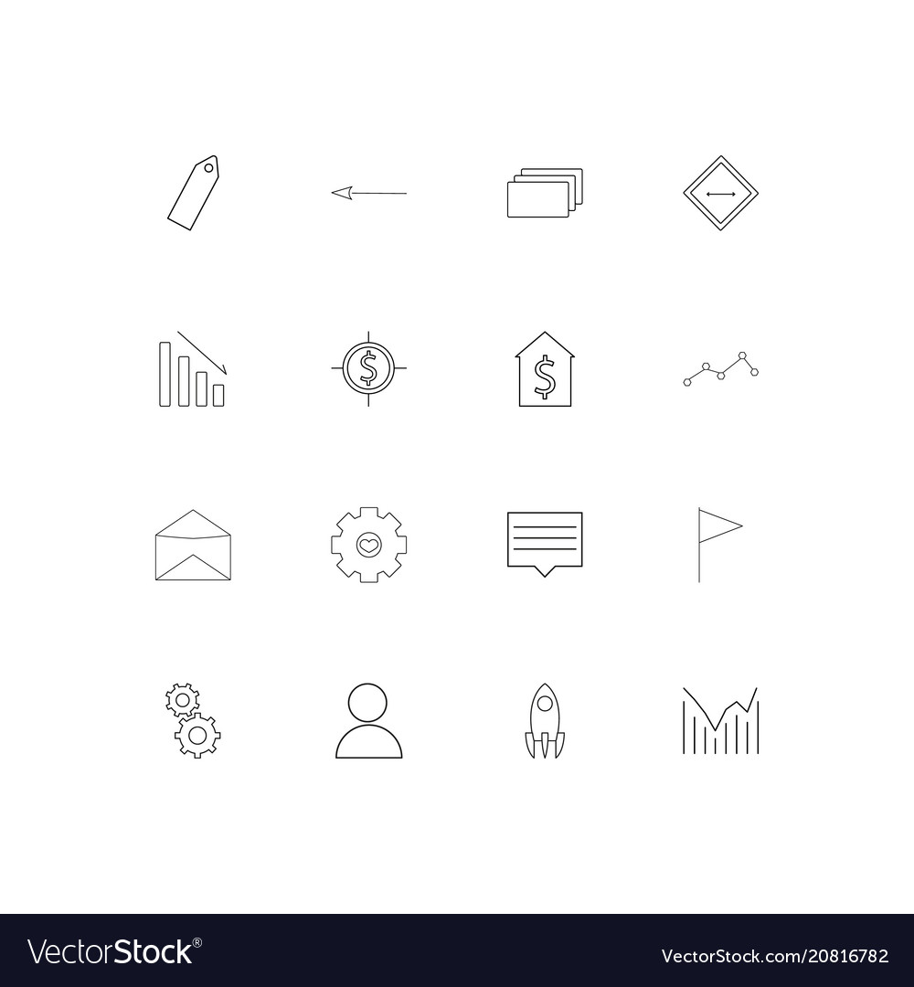 Web linear thin icons set outlined simple