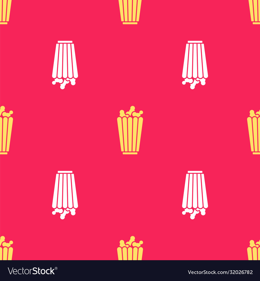 Yellow popcorn in cardboard box icon isolated