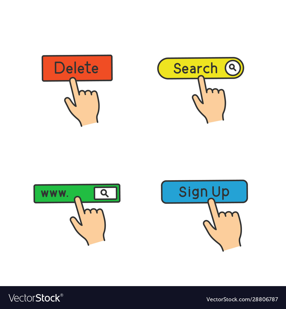 App buttons color icons set vector image App buttons color icons set