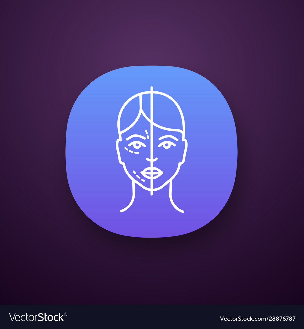 Before and after neurotoxin injection app icon Vector Image Before and after neurotoxin injection app icon