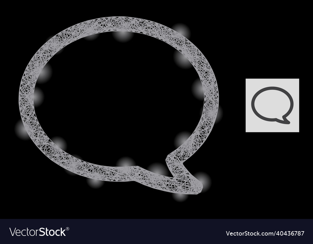 Bright net mesh message cloud with lightspots vector image Bright net mesh message cloud with lightspots