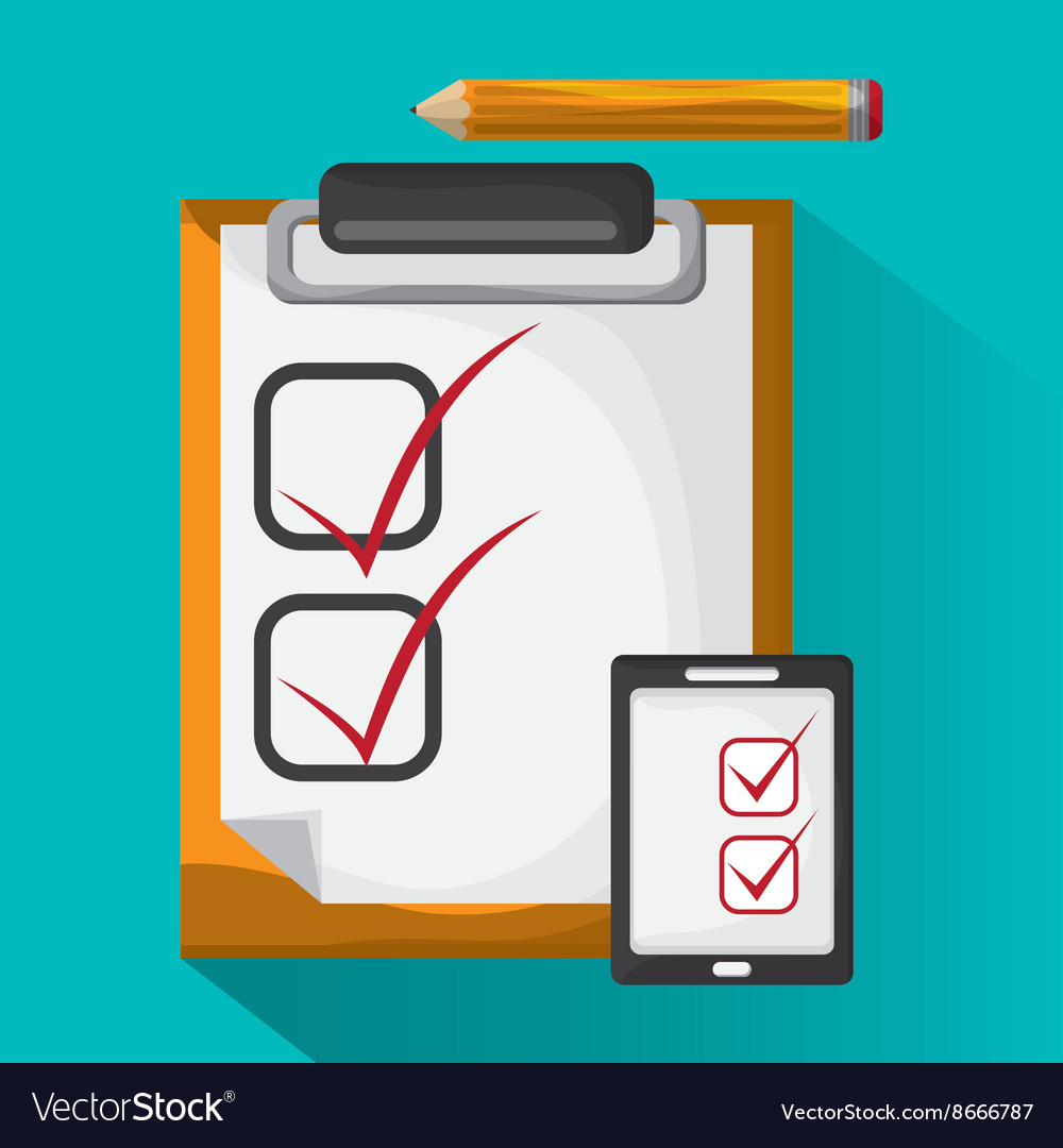 Checklist design document mark Royalty Free Vector Image
