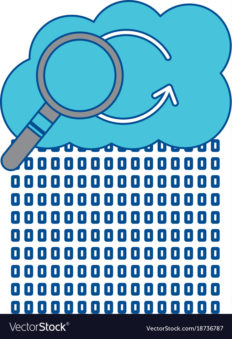 Cloud storage with zeros icon image