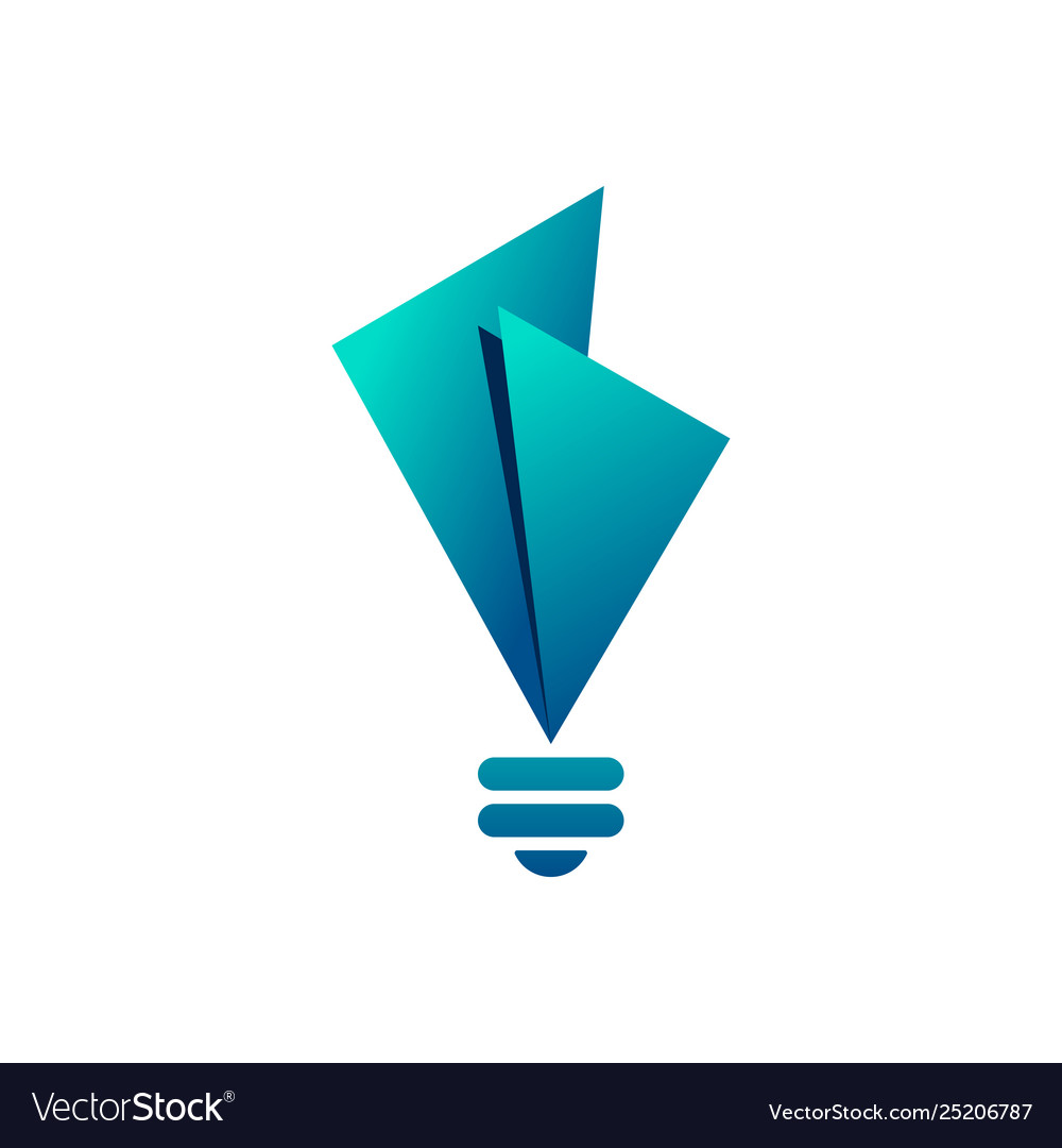 Creative light bulb icon with triangles