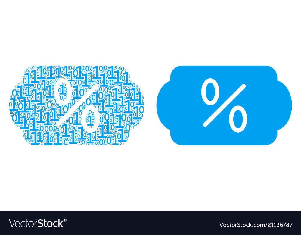 Discount tag collage of binary digits vector image Discount tag collage of binary digits