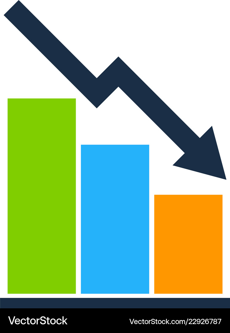 Falling Stock Market Icon Royalty Free Vector Image