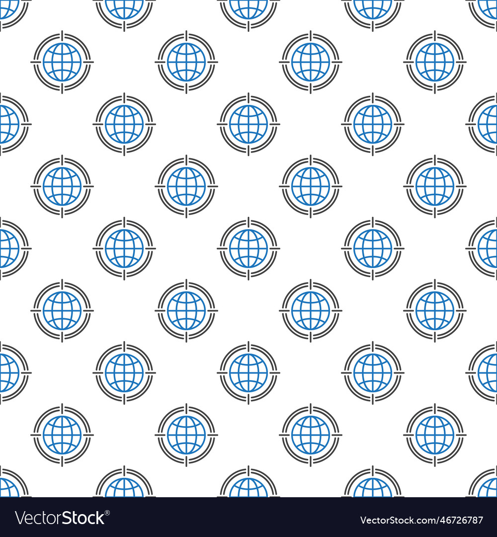 Globe target concept line seamless pattern Vector Image Globe target concept line seamless pattern