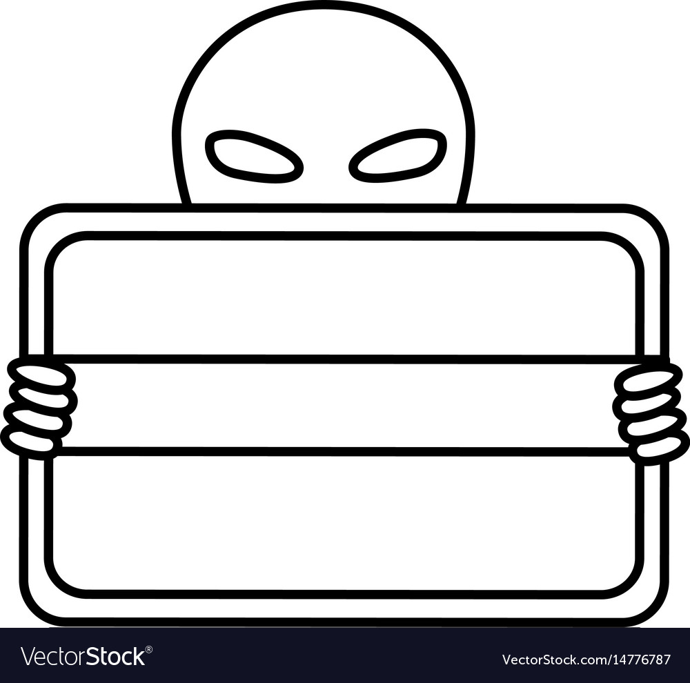 Hacker with credit card avatar character