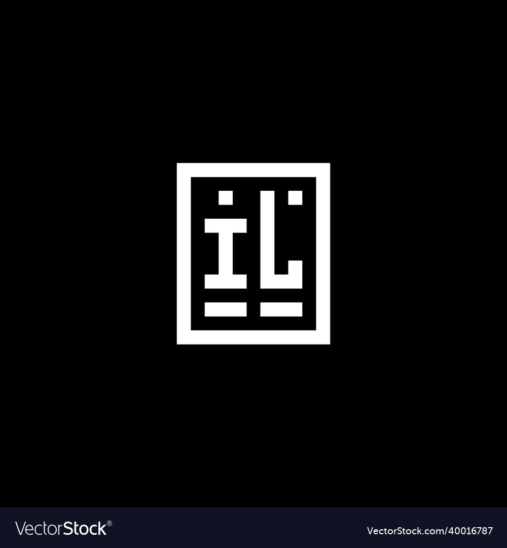 Il initial logo with square rectangular shape Vector Image Il initial logo with square rectangular shape
