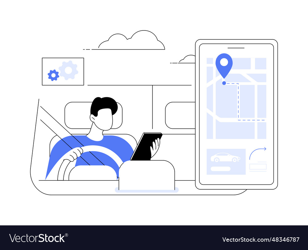 Navigation apps abstract concept vector image Navigation apps abstract concept