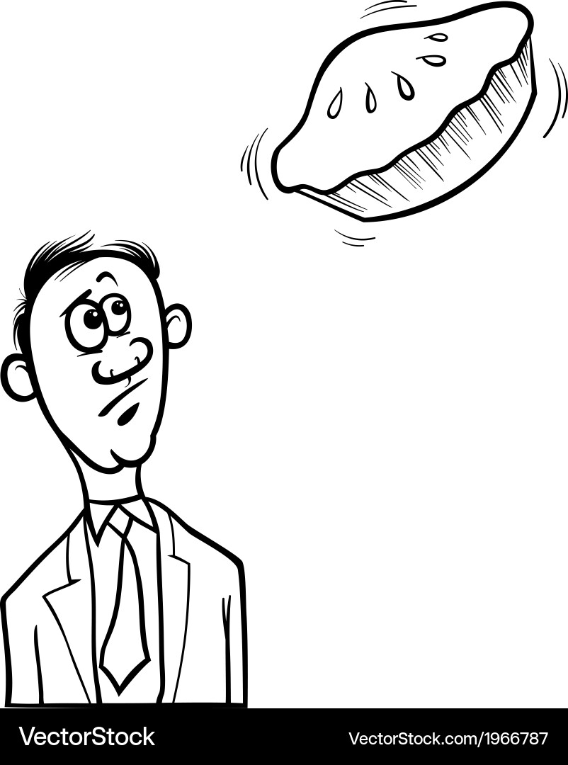 Pie in the sky saying cartoon Royalty Free Vector Image