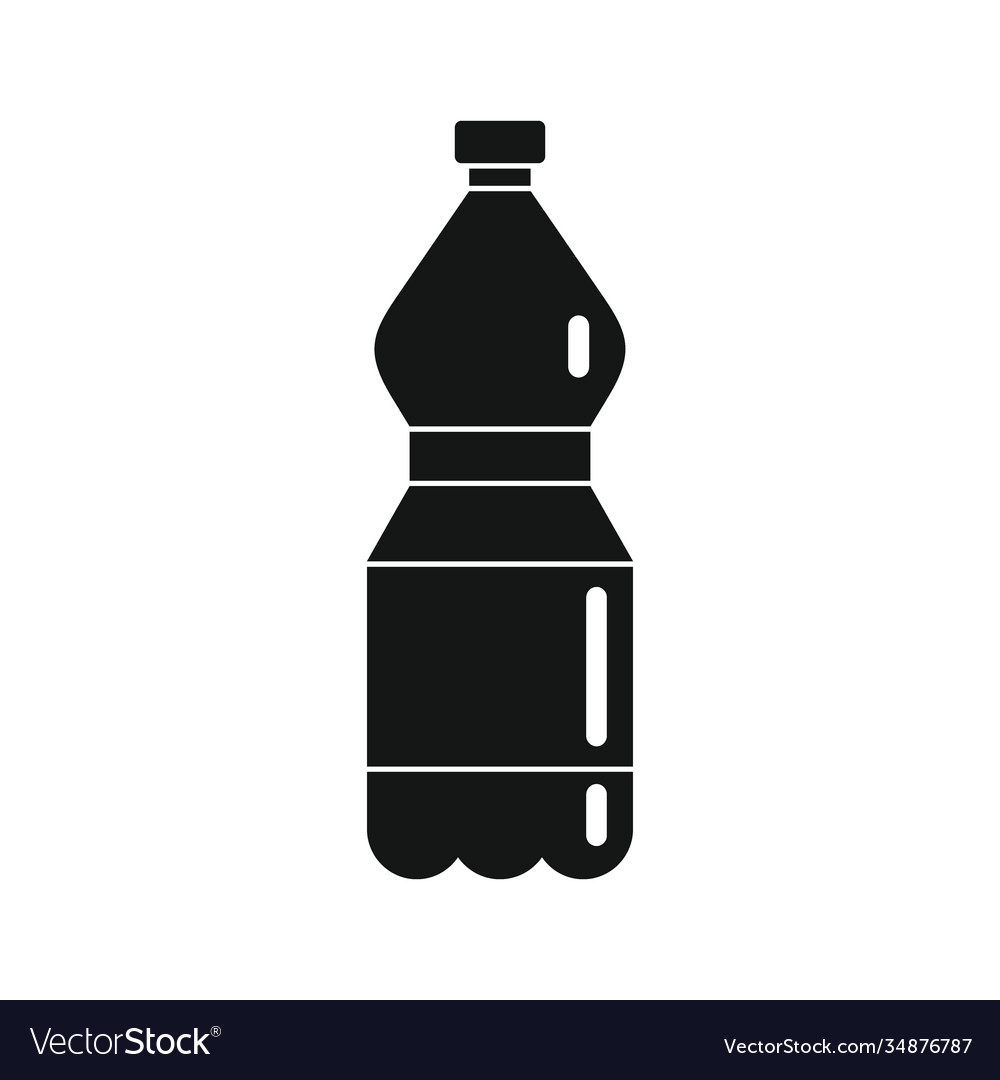 Plastic bottle for water black simple icon