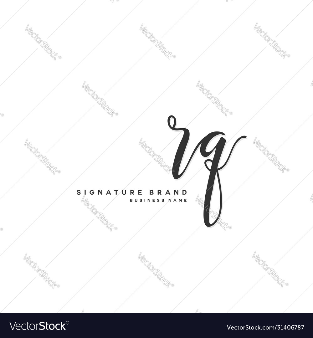 R q rq initial letter handwriting and signature