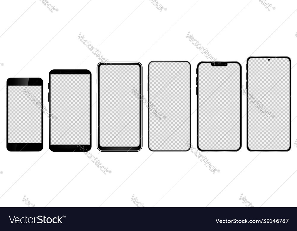 Realistic models smartphone with transparent vector image Realistic models smartphone with transparent