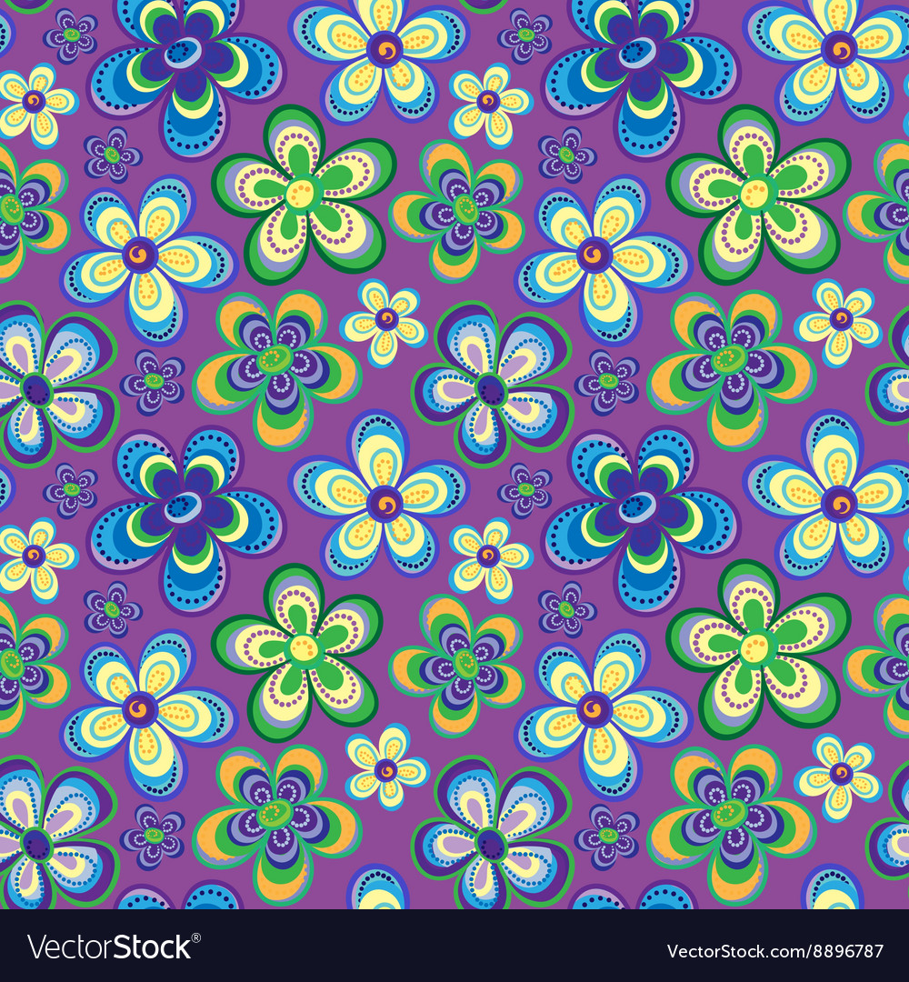 Seamless floral pattern in bright multiple Vector Image