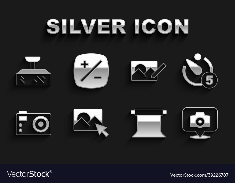 Set photo retouching camera timer empty vector image Set photo retouching camera timer empty