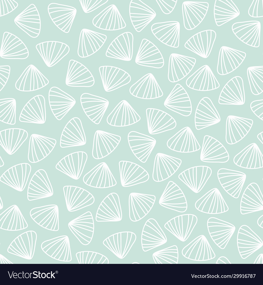Simple doodle shells seamless pattern vector image Simple doodle shells seamless pattern