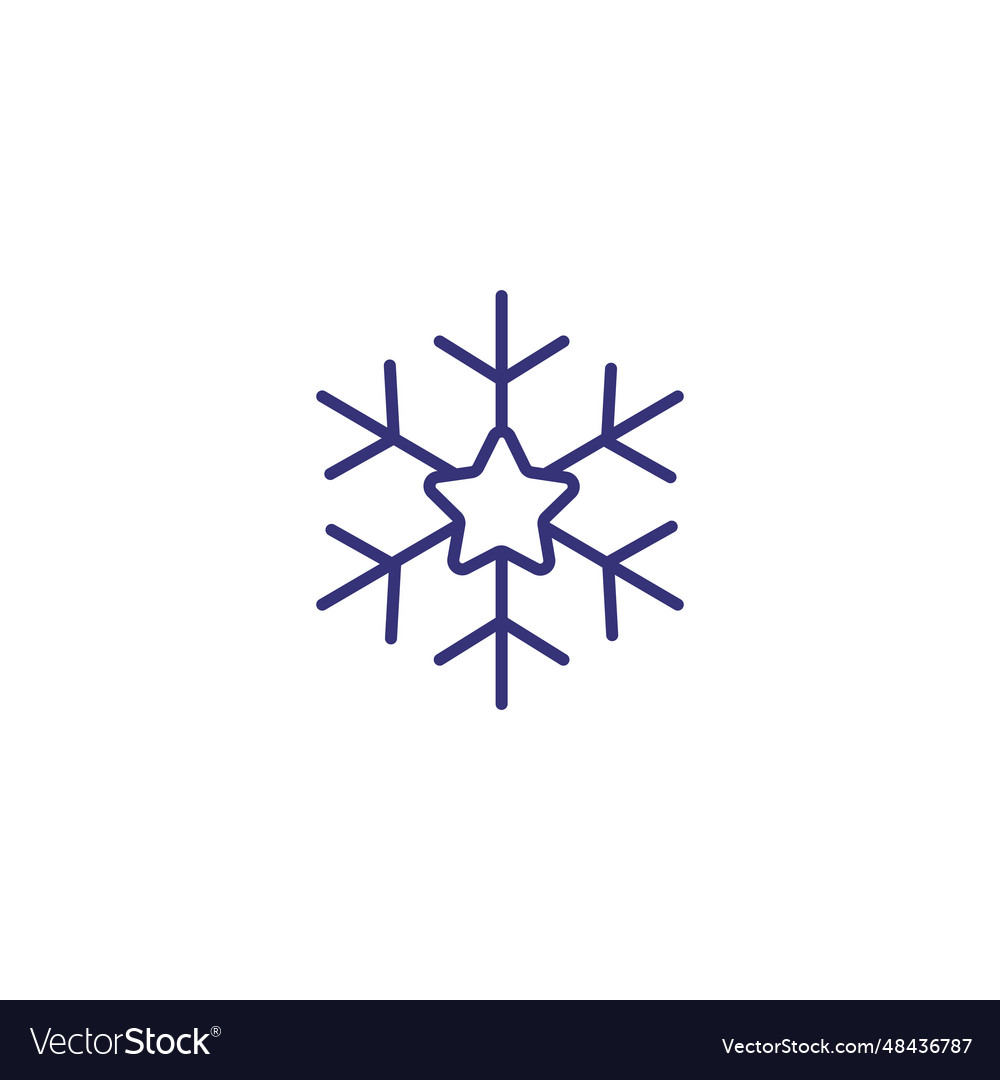 Snowflake line icon vector image Snowflake line icon