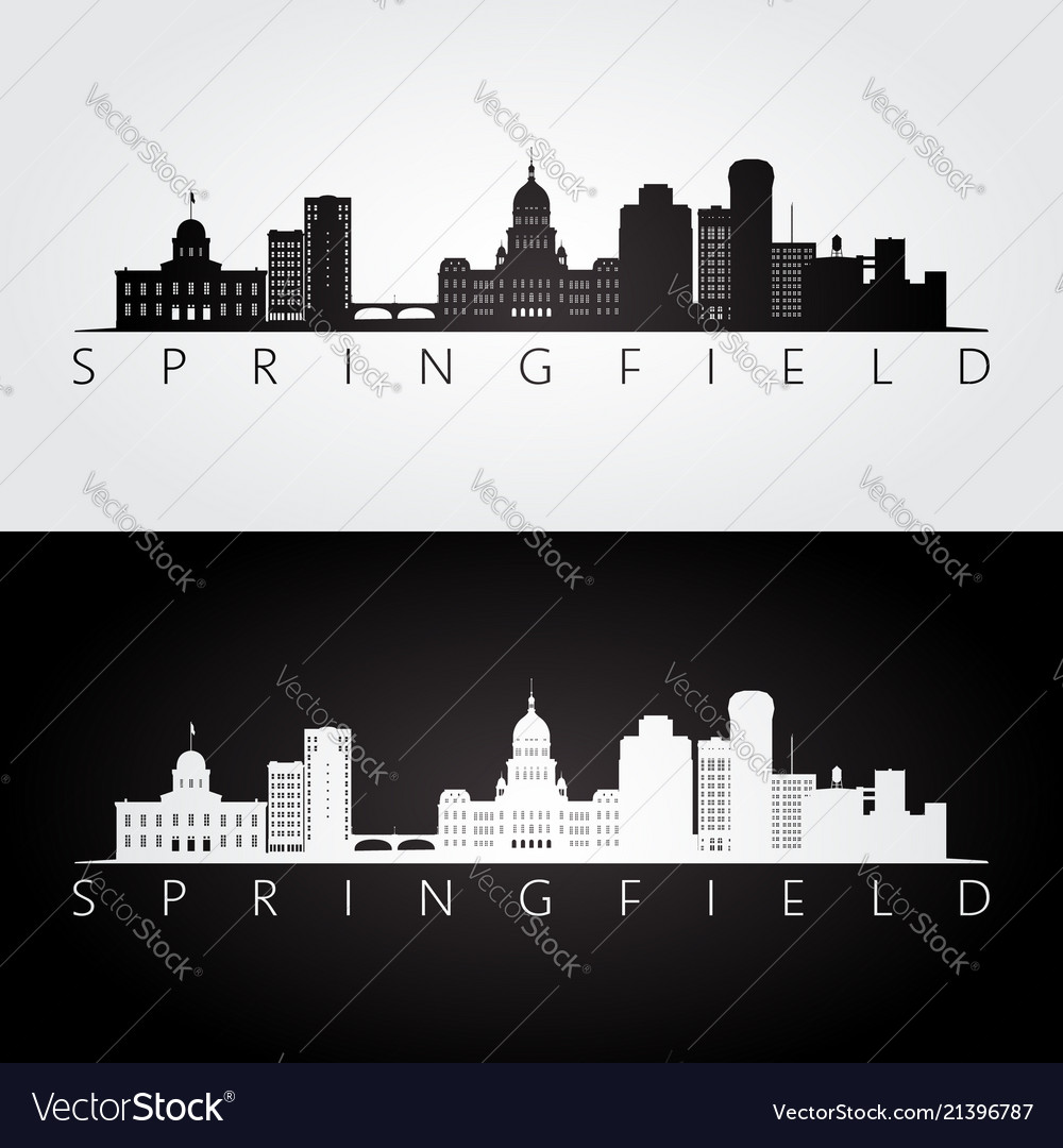 Springfield usa skyline and landmarks silhouette