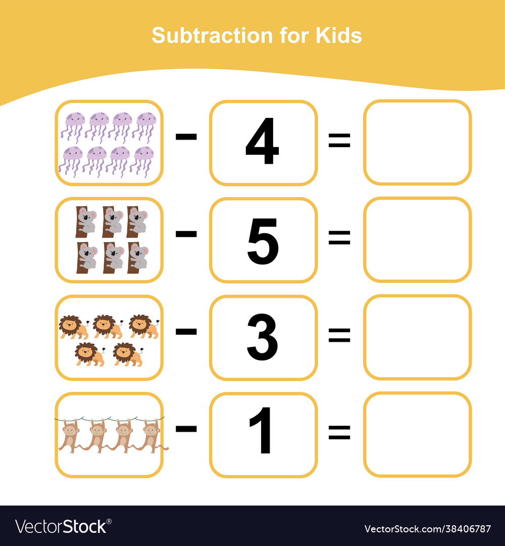 Subtraction for kids counting game preschool