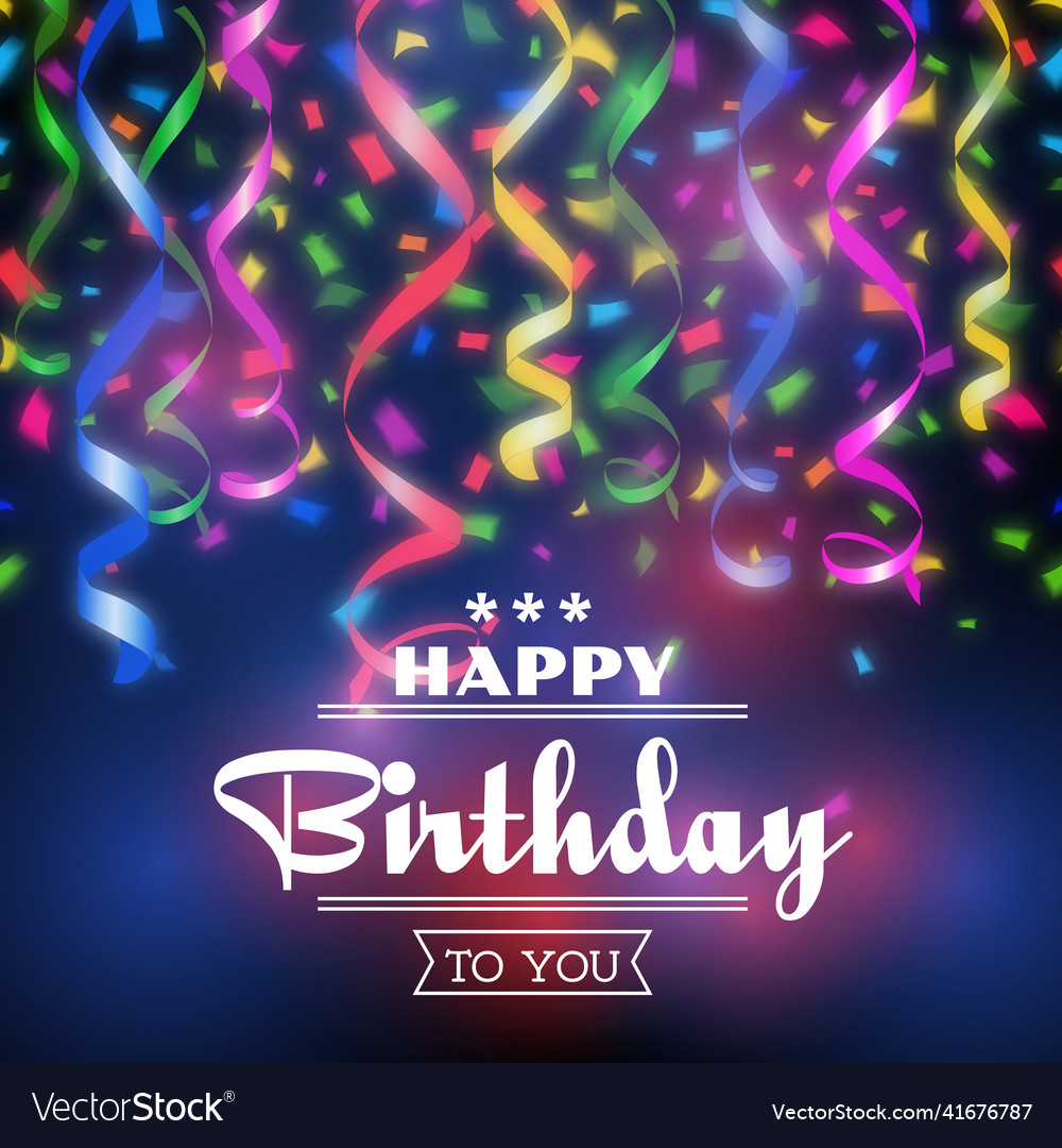 Typographic happy birthday background Royalty Free Vector