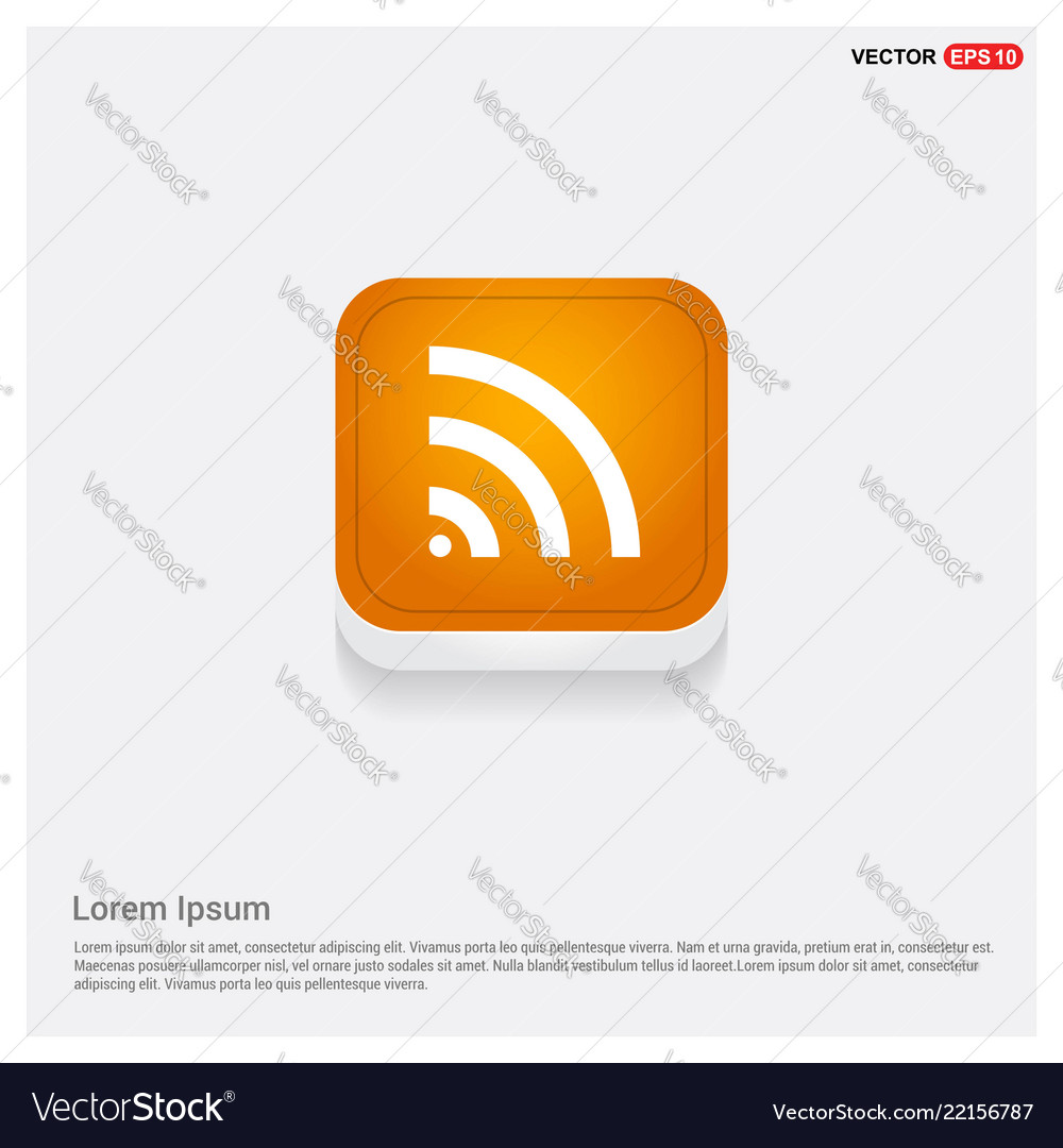 Wi-fi icon orange abstract web button vector image Wi-fi icon orange abstract web button