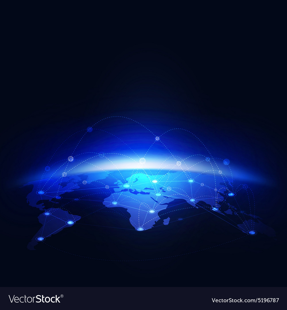 World Mesh Digital Communication And Technology Vector Image World Mesh Digital Communication And Technology Vector Image