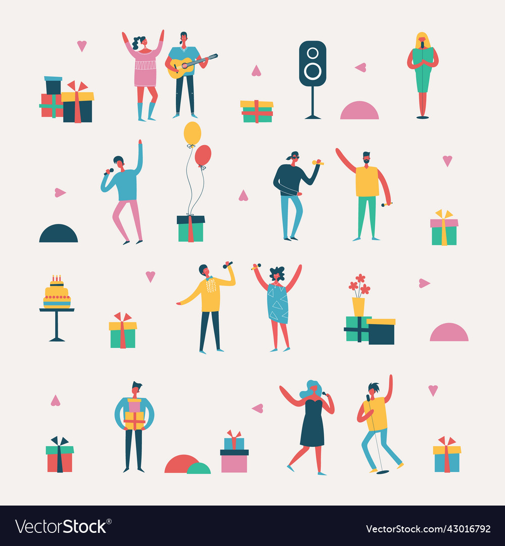 Background in a flat style of group vector image Background in a flat style of group