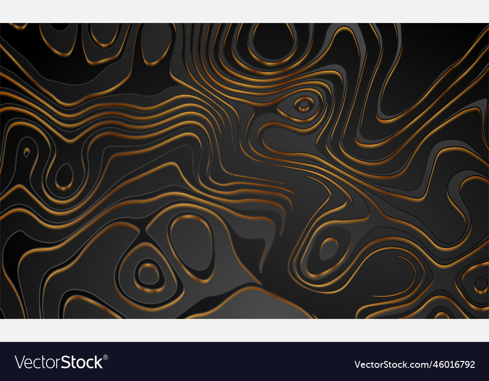 Black and golden curved waves abstract luxury