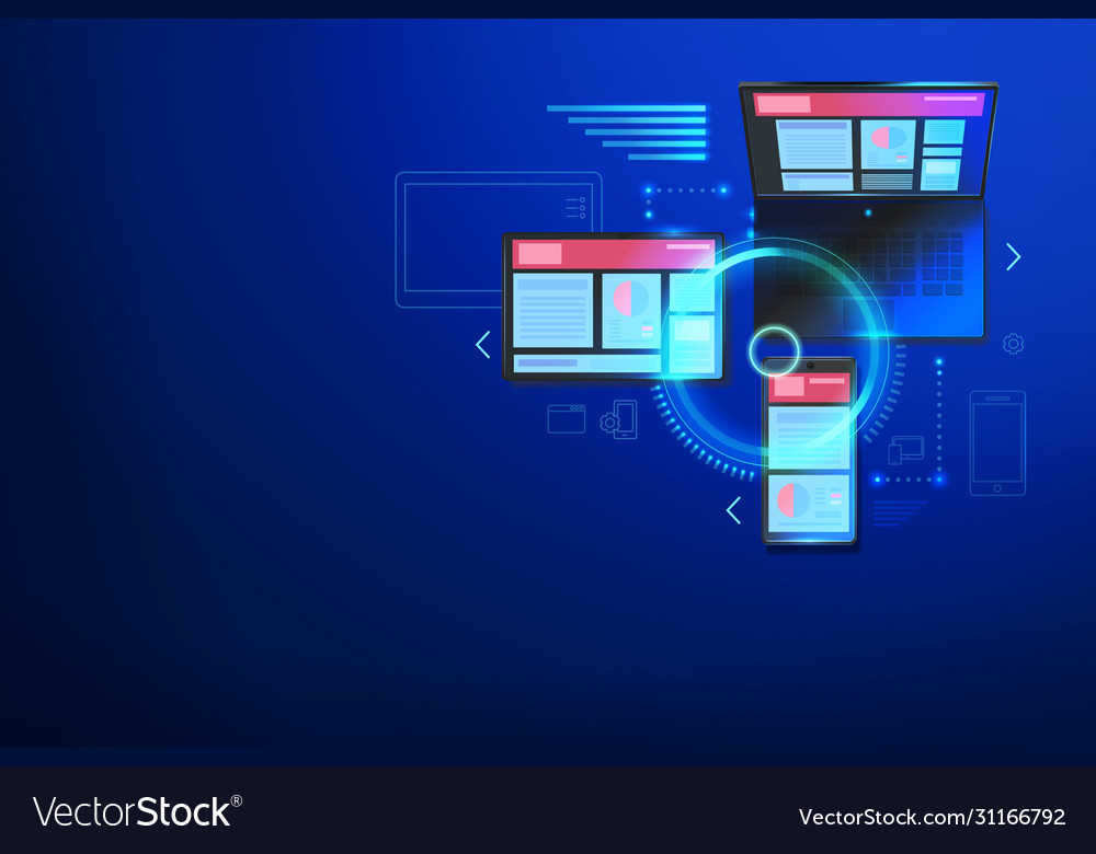 Building website for multiple platforms Royalty Free Vector