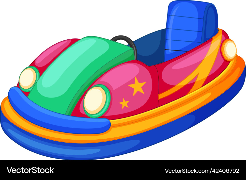 Cartoon bumper car on white background Royalty Free Vector