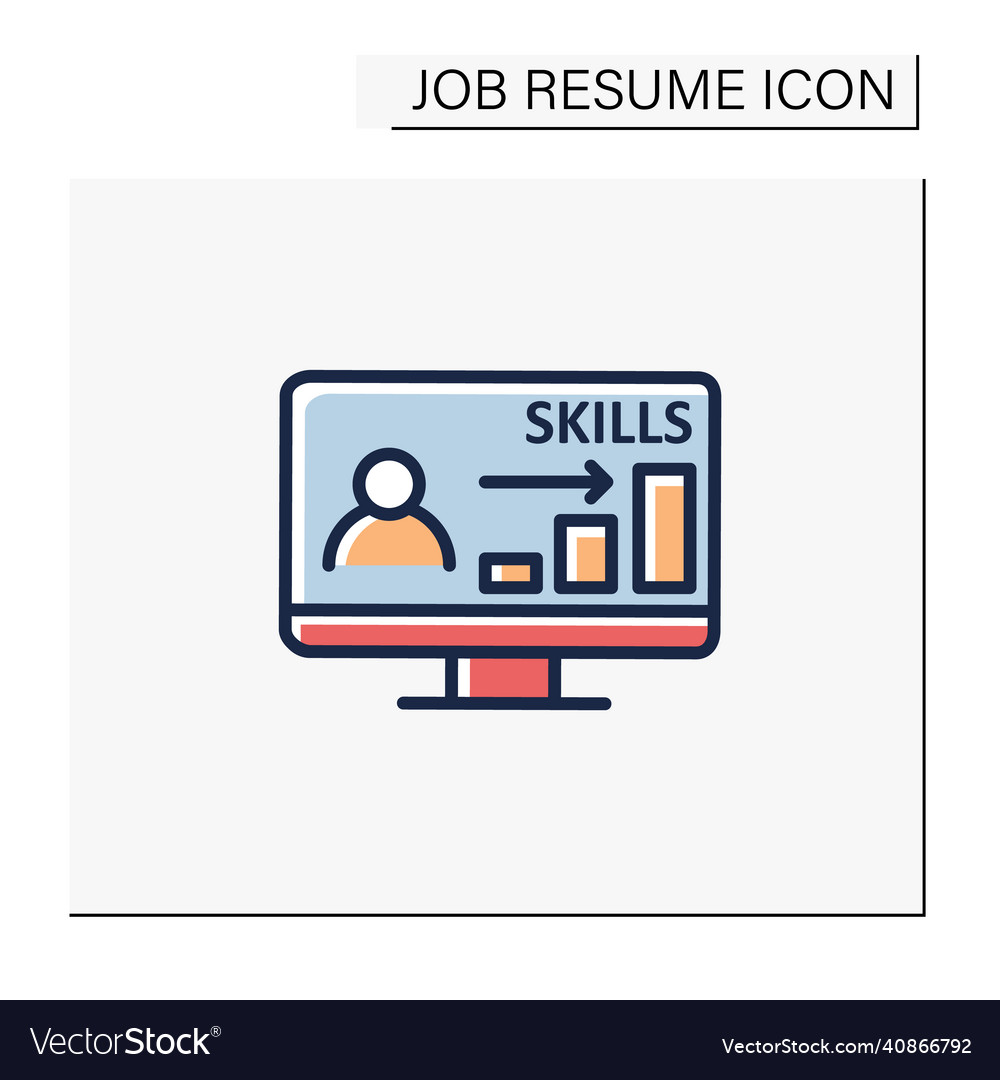 Computer skills color icon vector image Computer skills color icon